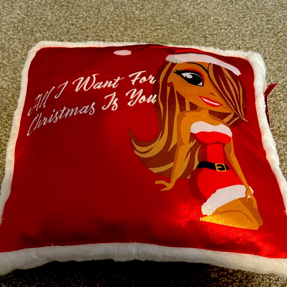 Mariah Carey Christmas throw pillow .